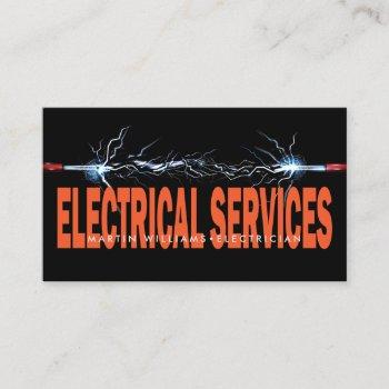 modern electric wire electrician business card