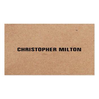 Small Modern Elegant Black White Kraft Paper Consultant Square Business Card Front View