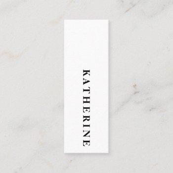 modern elegant black white minimalist photo writer mini business card