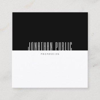 modern elegant black white professional template square business card