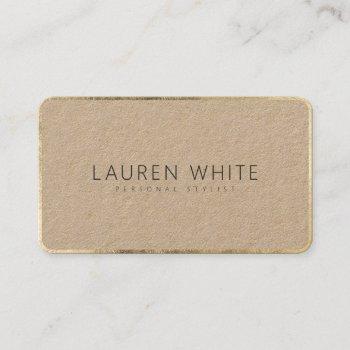 modern elegant chic gold black minimalist kraft business card