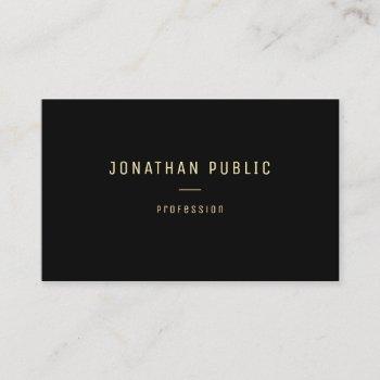 modern elegant gold text name black template business card
