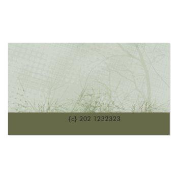 Small Modern Elegant  Green Landscaping Lawn Care Mowing Business Card Back View
