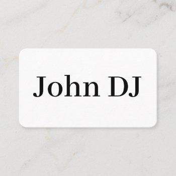 modern elegant minimalist professional plain dj business card
