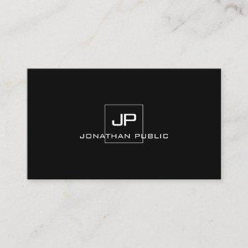 modern elegant monogram professional black white business card