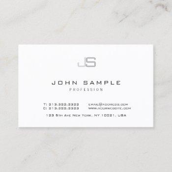 modern elegant monogrammed template minimalist business card