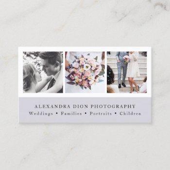 modern elegant photo collage photography business card