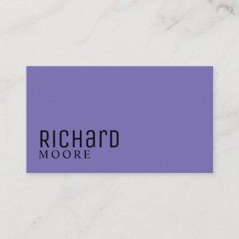 modern elegant professional plain purple business card