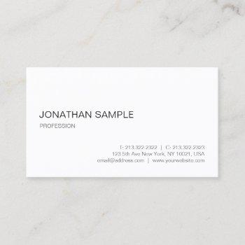modern elegant professional white simple design business card