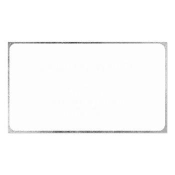 Small Modern Elegant Silver White Minimalist Kraft Business Card Back View