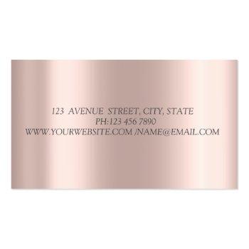 Small Modern Elegant Stylish Rose Gold Diamonds Lotus Business Card Back View