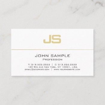 modern elegant template gold initial monogram business card