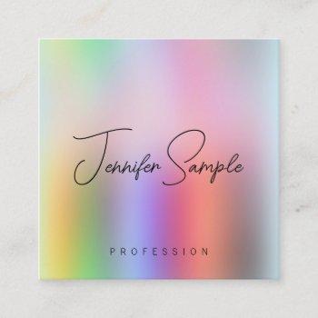 modern elegant template personalized typography square business card