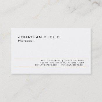 modern elegant white gold trendy sleek design business card