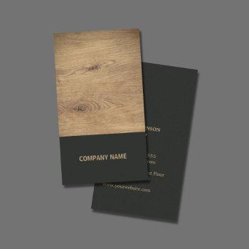 modern elegant wooden black interior designer business card