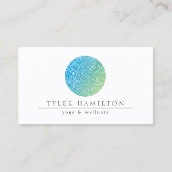 modern etched blue green circle business card