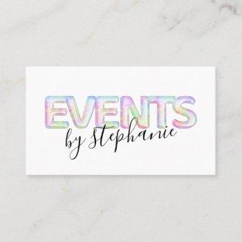 modern events party planner business card