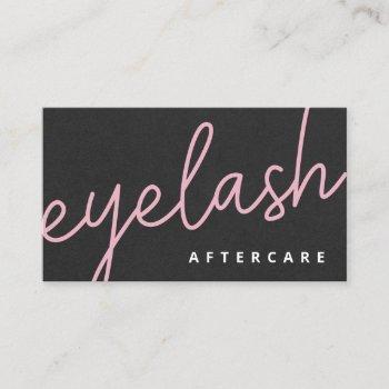 modern eyelash extensions lash lift aftercare business card