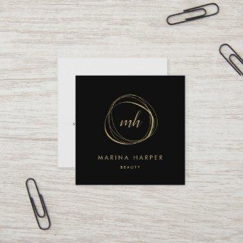 modern faux gold abstract square business card