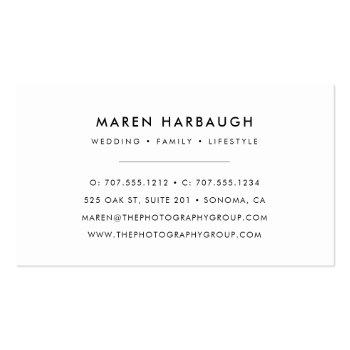 Small Modern Faux Gold Photographer Monogram Logo Business Card Back View