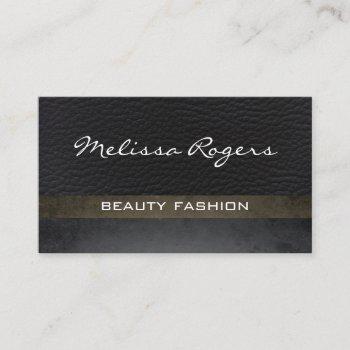 modern faux leather with chic texture business card