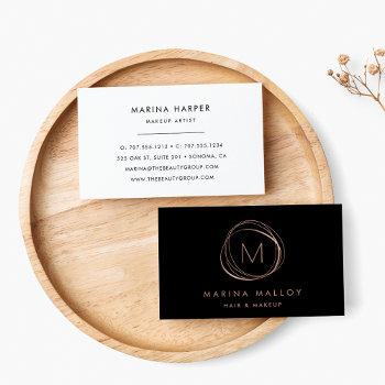 modern faux rose gold abstract business card