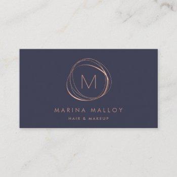modern faux rose gold abstract business card