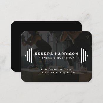 modern fitness trainer business card with photo