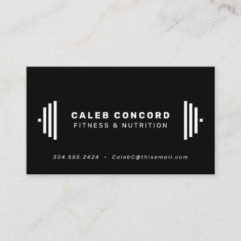 modern fitness trainer coach chic black business card
