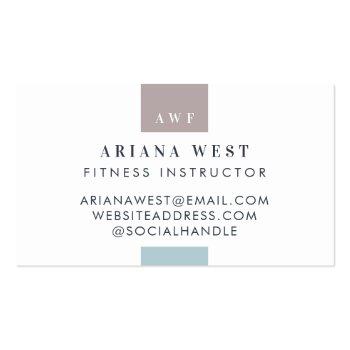 Small Modern Four Photo Collage Personal Trainer Fitness Business Card Back View