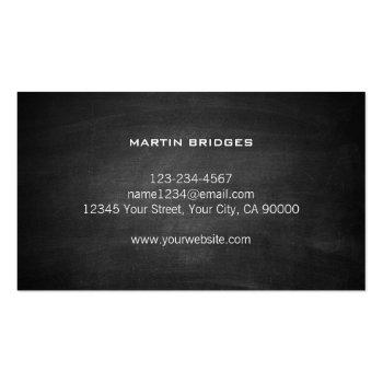 Small Modern General Construction Chalk Business Cards Back View