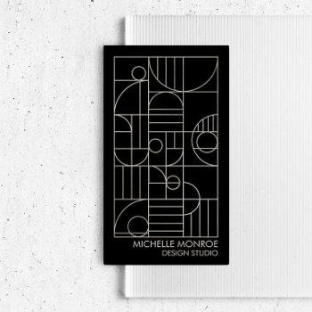 modern geometric art deco gray/black designer business card
