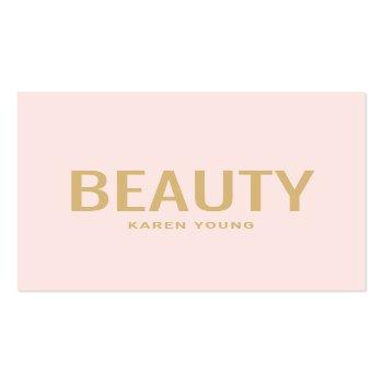 Small Modern Gold Beauty Salon Trendy Blush Pink Makeup Square Business Card Front View