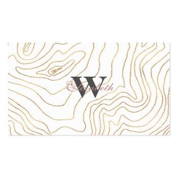 Small Modern Gold Lines Minimalist Hand Drawn Design Business Card Front View