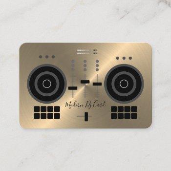 modern gold-tone 2020 dj business card