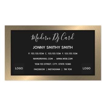 Small Modern Gold-tone 2022 Dj Business Card Back View