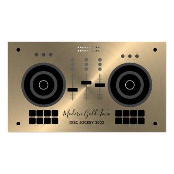 Small Modern Gold-tone 2022 Dj Business Card Front View
