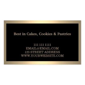 Small Modern Gold Whisk Bakery Business Card Back View