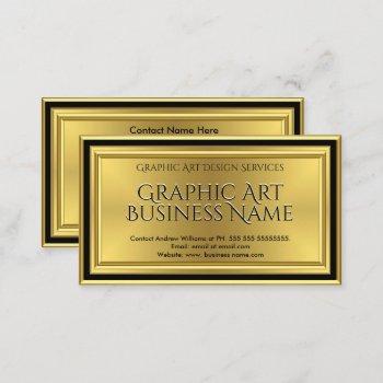 modern graphic art designer gold black deco business card