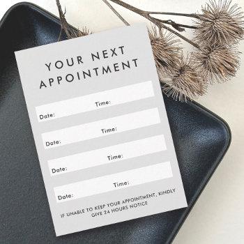 modern gray custom logo vertical appointment card
