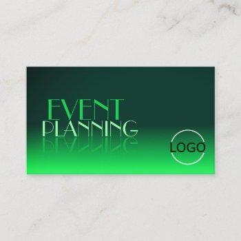 modern green gradient mirror font classic logo business card