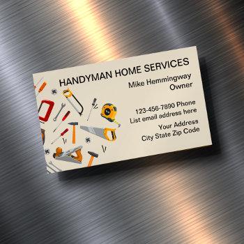 modern handyman business card magnets