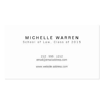 Small Modern Initials I Graduate Student Business Card Back View