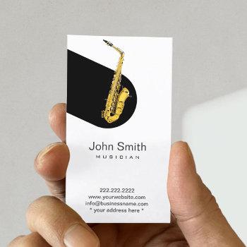 modern jazz saxophone musician profile card