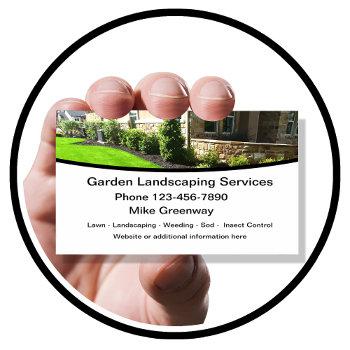 modern landscaper and lawn maintenance business card