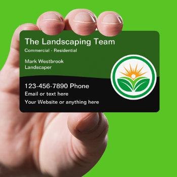 modern landscaping business cards logo template 