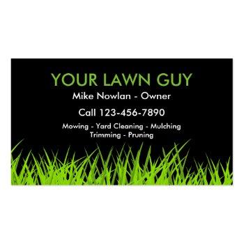 Small Modern Lawn Service Simple Business Card Magnet Front View