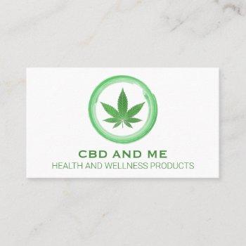 modern leaf white cbd business card