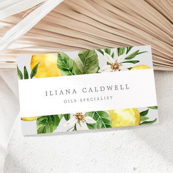 modern lemon garden | gray business card