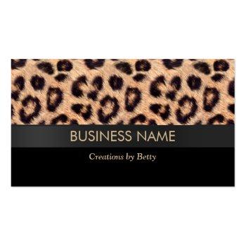 Small Modern Leopard Print Jewelry Designer Business Card Front View